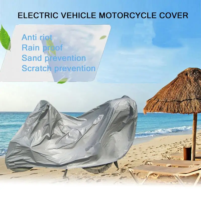 

Waterproof Dustproof Breathable Breathable Full Protective Anti UV Motorcycle Covers Silver Motorcycle Hood Scooters Covers