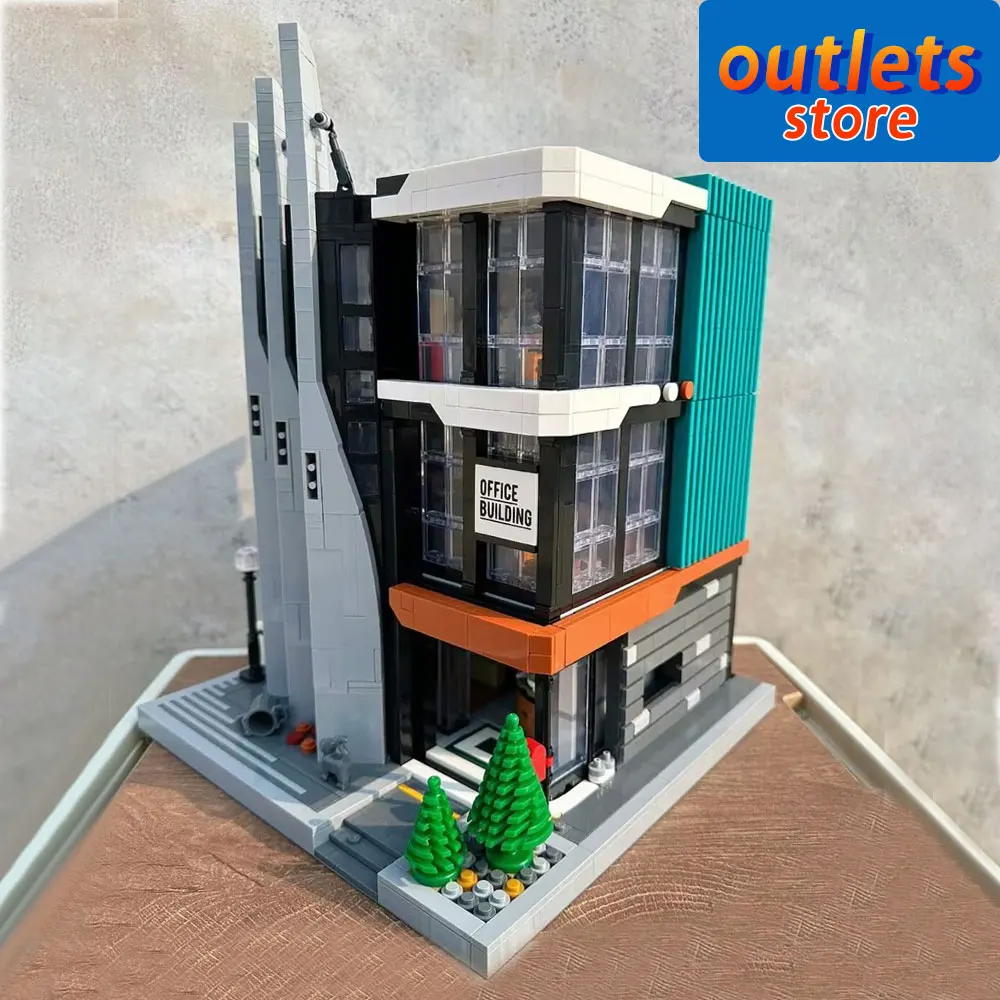 

7702 креативный эксперт уличный вид офис с подсветкой Moc 21336 Модульные строительные блоки модель дома Кирпичи игрушки для мальчиков 3828 шт.