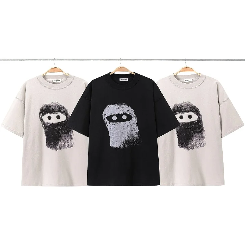 

New Water Washed Masked Man Print Arnodefrance T Shirt Men Women EU Size 100% Cotton ADF Top Tees Fashion Summer Deadpool y2k