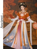new hanfu chinese style ancient tang dynasty cosplay improve traditional clothing folk dance costumes woman retro fashion suit