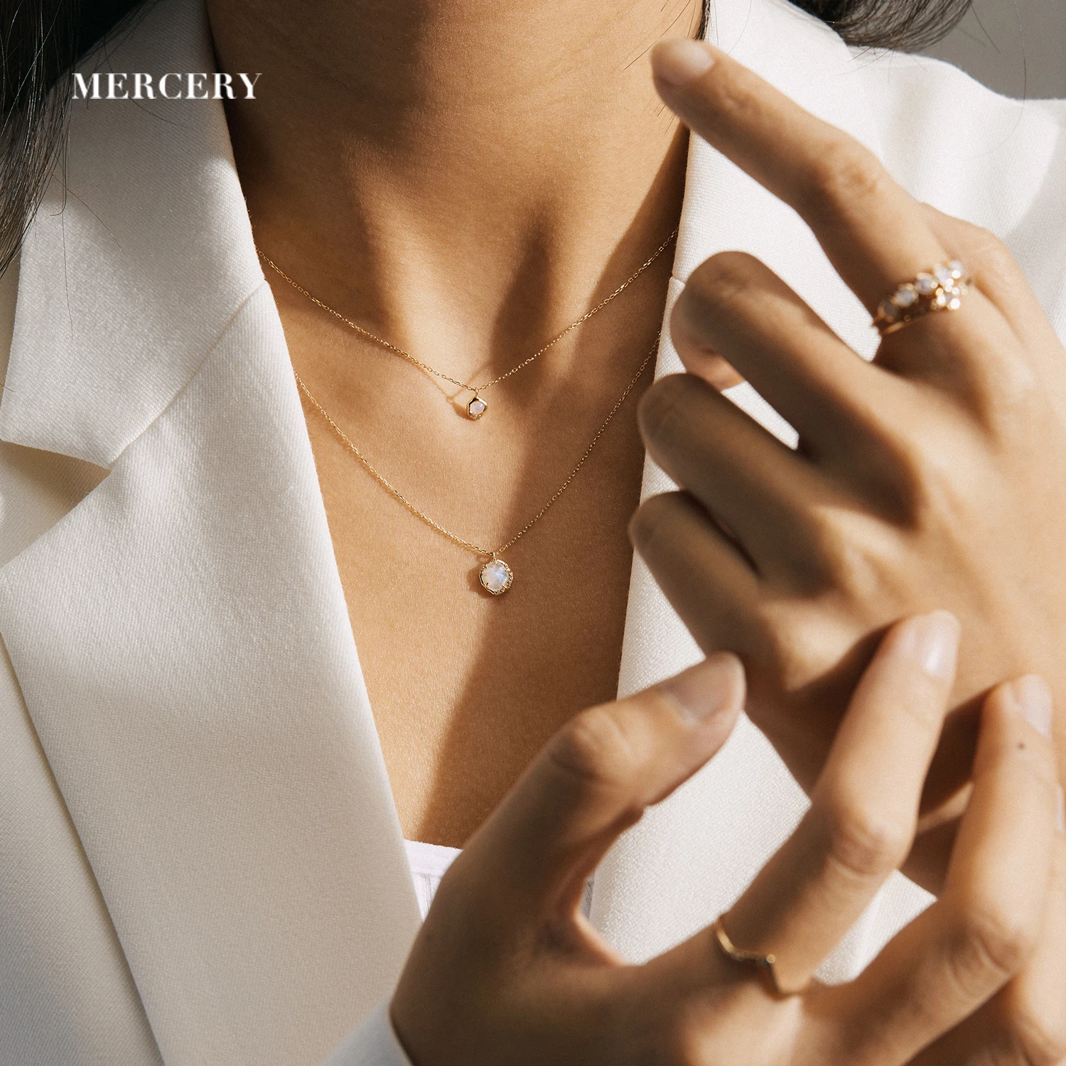 Ювелирные изделия Mercery модное ожерелье из твердого золота 14 к 18-каратного с