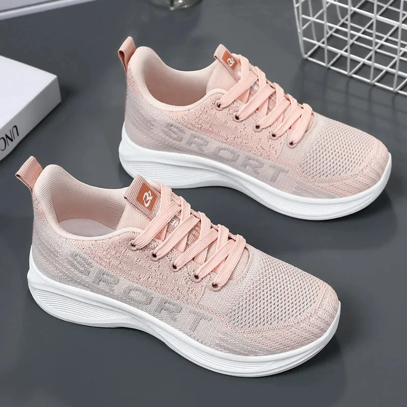 

2023 New Style Autumn and Winter Sports Shoes Leisure Breathable Comfortable Women Sports Shoes Stripe Mesh Surface Women Shoes
