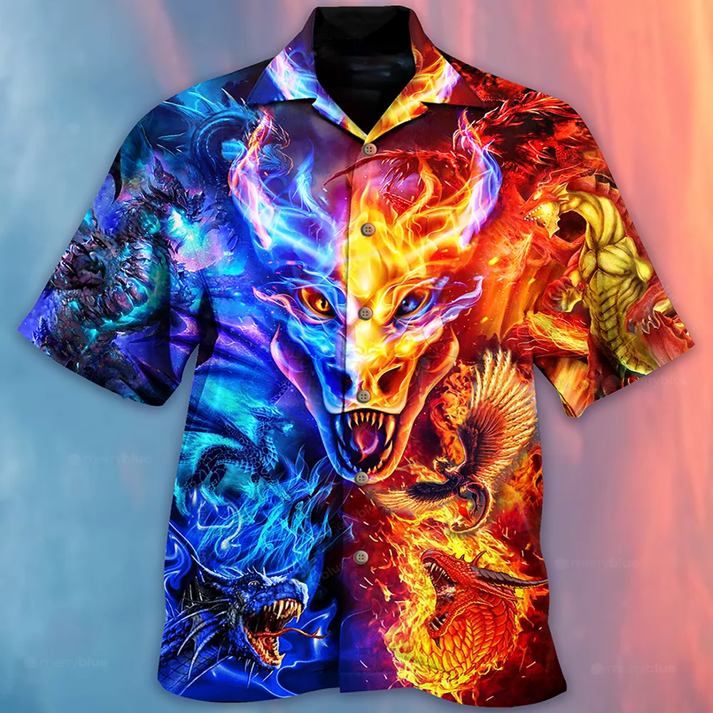

Summer 2022 3D Printed Loose Breathable Hawaiian Shirt Men's Polo Shirt Beach Multi-Color Casual T-shirt For Young Couples