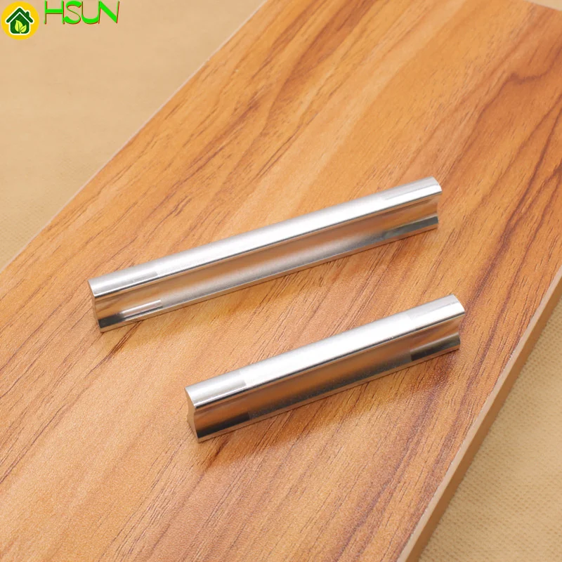 

2 pcs Space aluminum handle cabinet door modern simple thickened solid drawer wardrobe one line handle hole distance 128