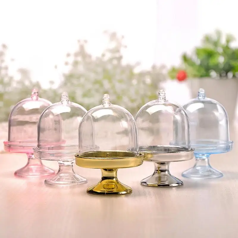 

12pcs Transparent Plastic Candy Box Mini Round DIY Storage Candy Box Cake Snack Box Birthday Gift Decoration Box for Children
