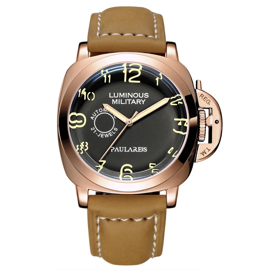 Часы мужские механические с автоподзаводом Роскошные блестящие в стиле милитари