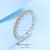 vinregem 925 sterling silver 18k white gold 2 2ct moissanite pass test diamond rings fine jewelry for women gift sets wholesale
