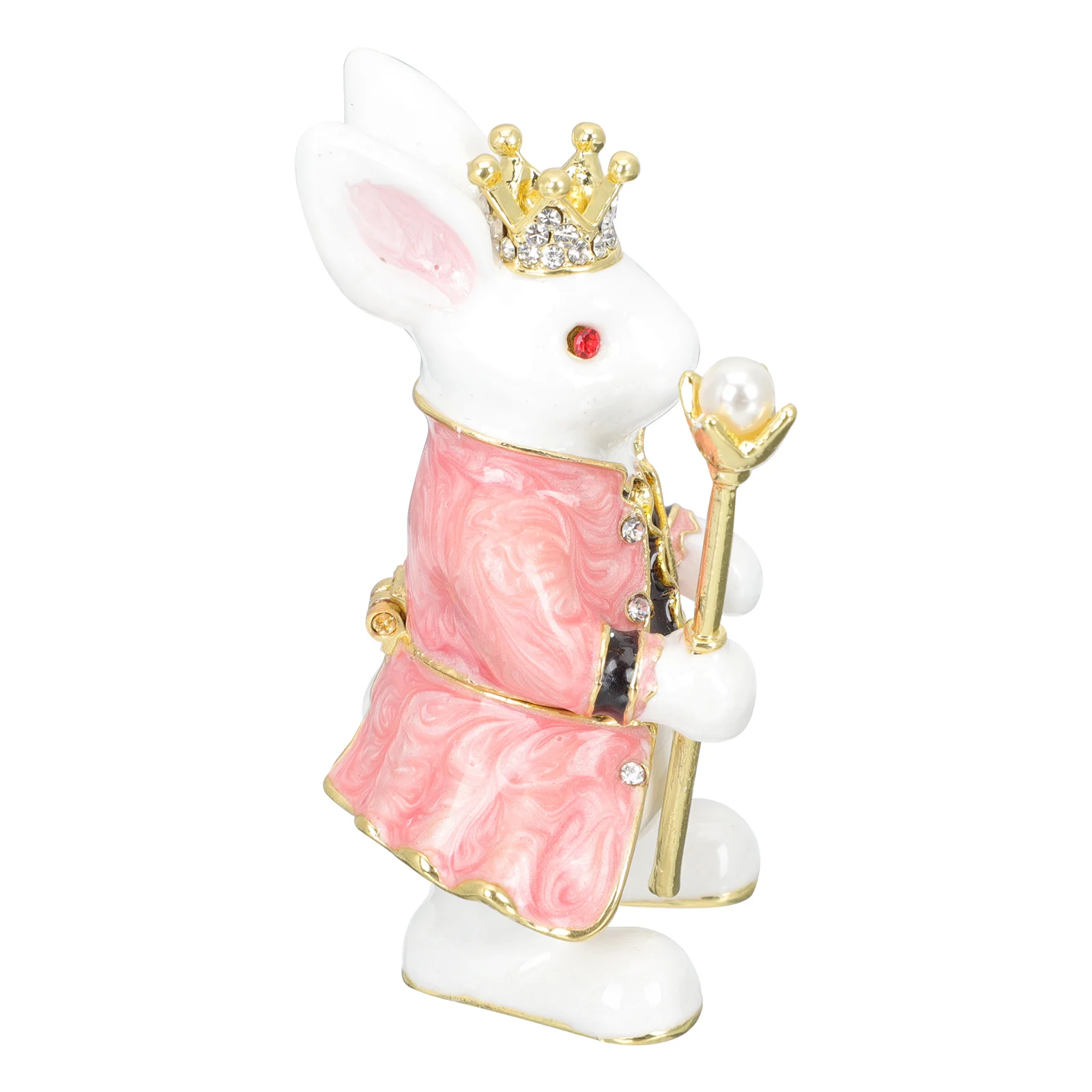 

Easter Crown Rabbit Sculptures Small Trinket Jewelry Organizer Treasure Keepsake Box