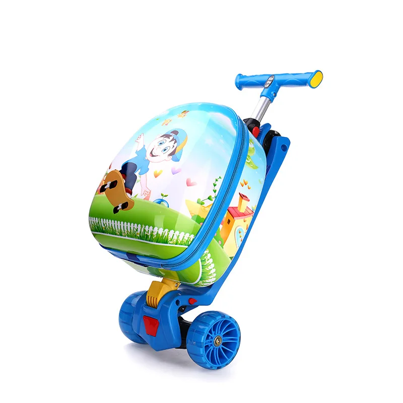 Kids scooter suitcase storage trolley case luggage skateboard for children carry-on kids luggage ride trolley case toy on wheels