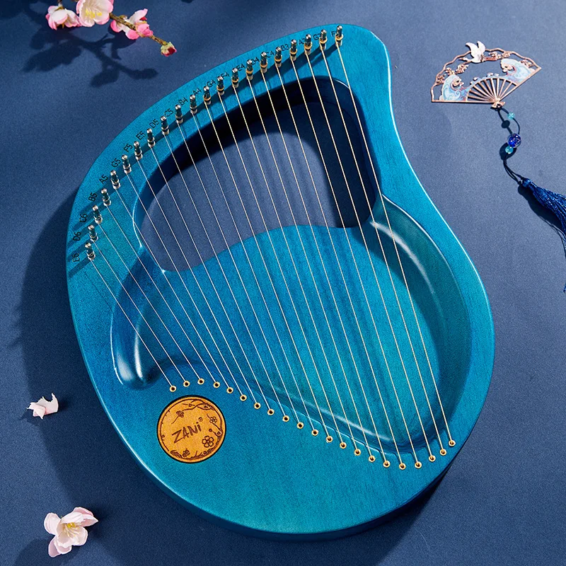 21 24 Strings Lyre Harp Classical Instruments Thumb Piano With Tuning Wrench Audio Stickers Best Gifts For Women Men Music Lover