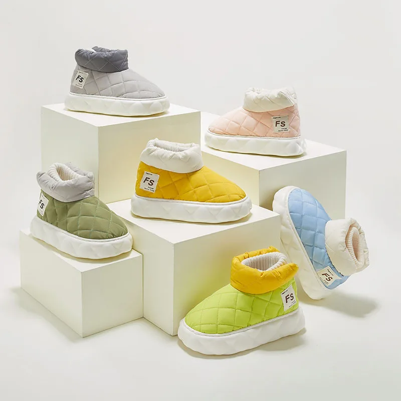 Женские Водонепроницаемые ботильоны на толстой подошве теплые плюшевые ботинки