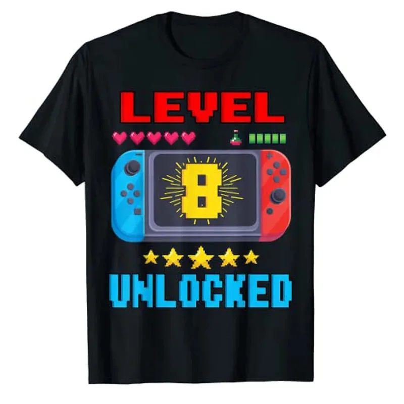 Разблокированная футболка для видеоигр 8-го уровня на день рождения мальчиков