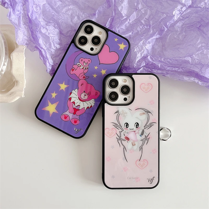 

Fashion Rabbits and bears Phone case for 8 7 6s Plus Xr iPhone 11 12 Pro Max XR XS Max X Apple 13 Pro Max Explosion proof