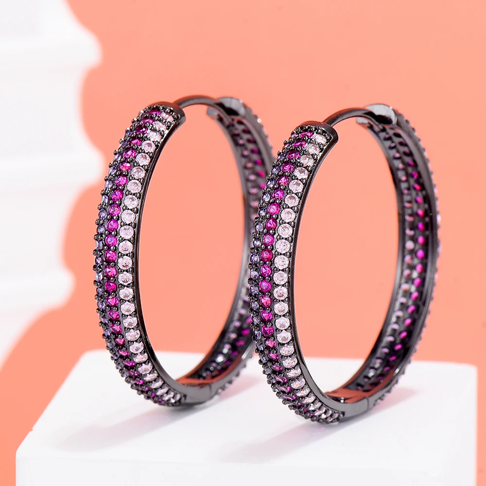 Женские круглые серьги-кольца Siscathy, разноцветные Круглые серьги с кубическим цирконием, аксессуары для женщин, 2022