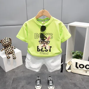 Baby Boy Clothes Set Cotton Cartoon T-shirts Tops + Pants 2PCS/Set Children Kids Outfits Toddler Baby Girl Clothes Sets 2-7Year