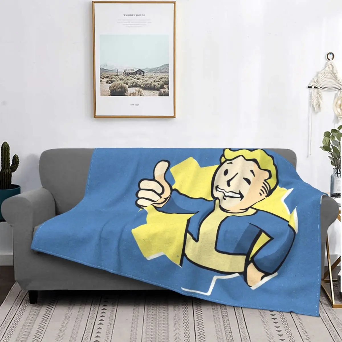 

Fallout 4 Kate Role Playing Game Vault Boy Portable Warm Throw Blankets for Bedding Travel