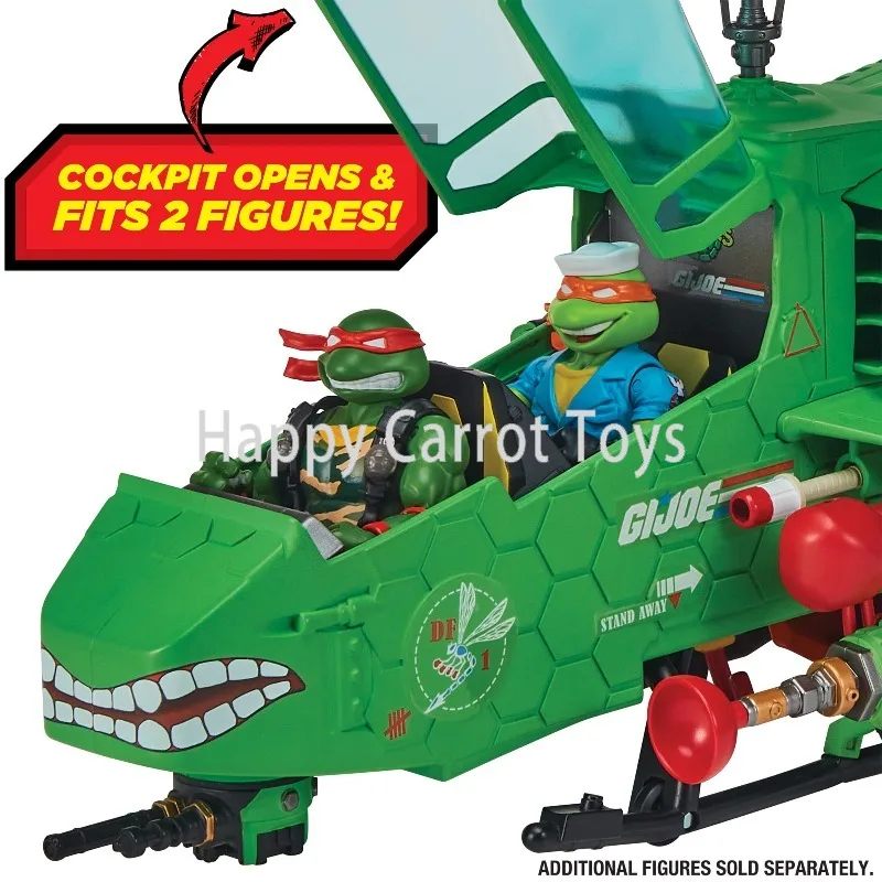 Фото Оригинальный набор Playmates Turtles X GI JOE: фигурка Черепашки-Вертолетщика 20 дюймов, секретная система вооружения Мутантов, детский игровой набор, игрушка №3