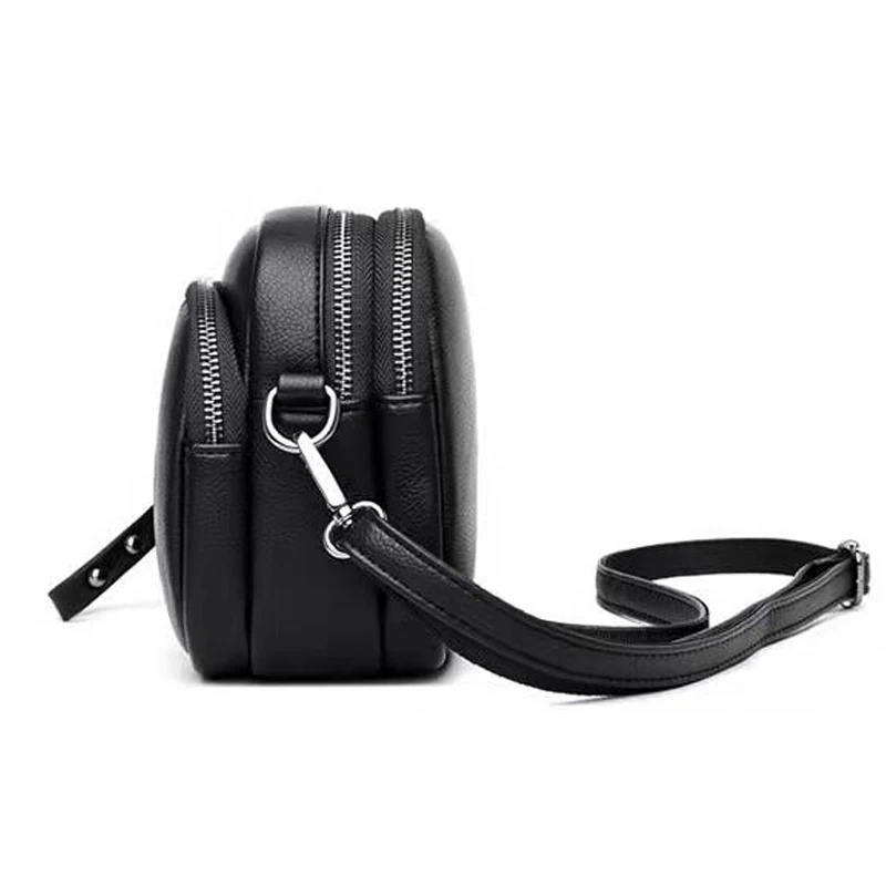 Luxury Leather Women's Casual Crossbody Bag Female Zipper Single Shoulder Bags Literary Travel Messenger Tote For Party Shopping