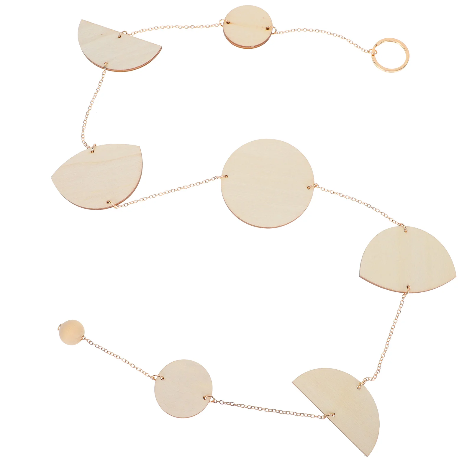 

Moon Wall Garland Hanging Wood Phases Phase Star Bohemian Versatile Wooden Decoration Accentsmacrame Banner Beaded Woven Home