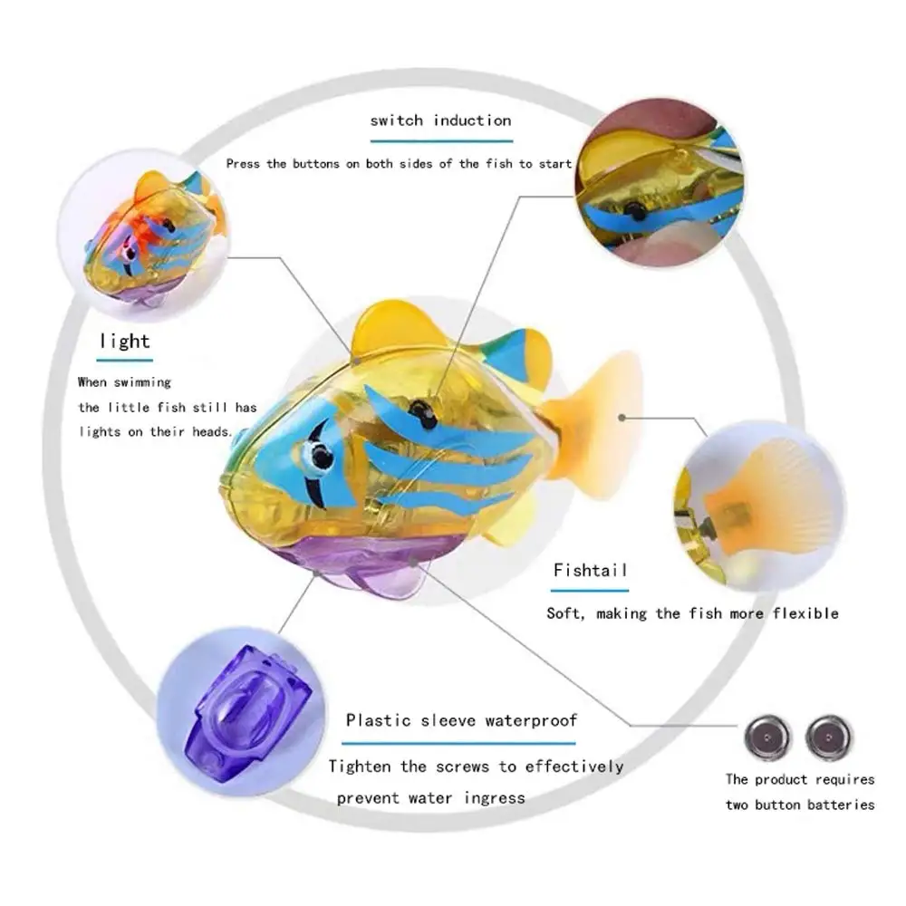 

Cat Interactive Electric Fish Toy Water Cat Toy for Indoor Play Swimming Robot Fish Toy for Cat and Dog with LED Light Pet Toys