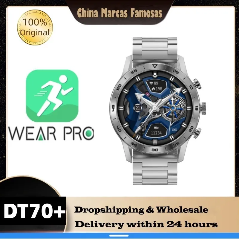 

DT70 + умные часы, женские мужские часы, умные часы, роскошные механические Спортивные часы с GPS-трекером, умные часы для фитнеса