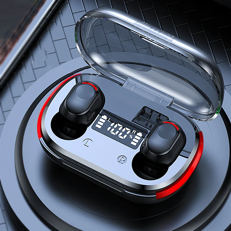 Беспроводные наушники Tws Bluetooth для спорта со стереозвуком, басами, защитой от воды и шумоподавлением для смартфона.