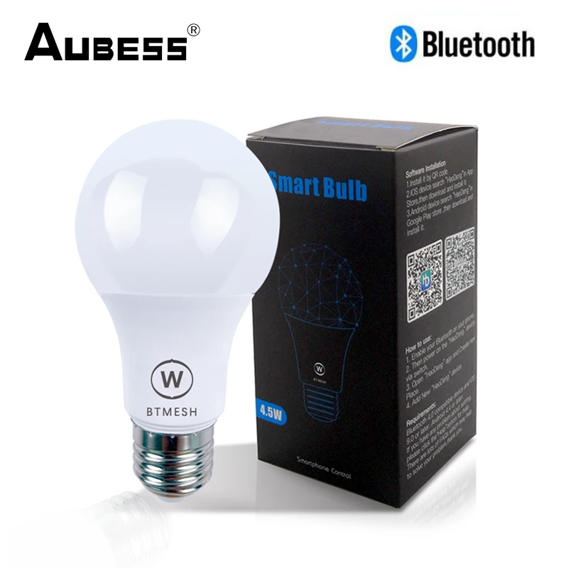 

Bluetooth-лампа светодиодная с управлением, 4,5 Вт, RGBW
