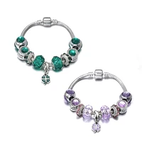 hot selling small fresh four leaf clover chain diy big hole bead jewelry bracelet