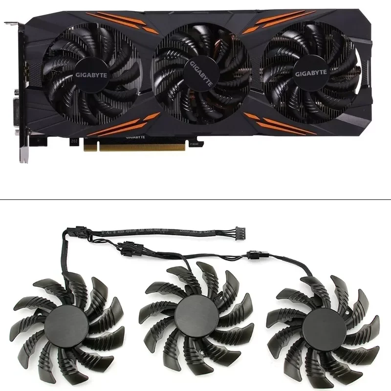 

NEW 3PCS T128010SU PLD08010S12HH 4PIN 78MM GTX1080 GPU FAN For Gigabyte AORUS GTX 1060 1070 1080 G1 GTX 1070Ti 1080Ti 960 980Ti