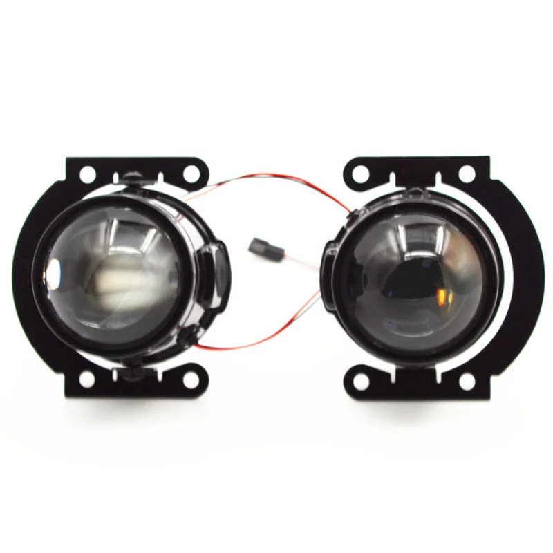 

Automotive Front Fog Lamp Lens Assembly 2.5-Inch Dual-Light Fog Lamp Modification Dual-Light Fog Lamp Lens H11 Bulb Universal