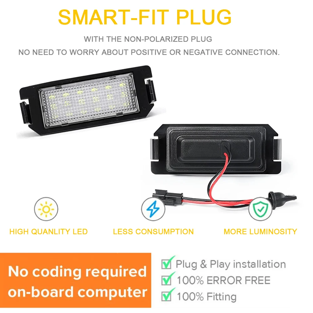 6000K Canbus задний номерной знак светодиодный светильник для Kia Rio Soul Picanto New Morning Hyundai I10