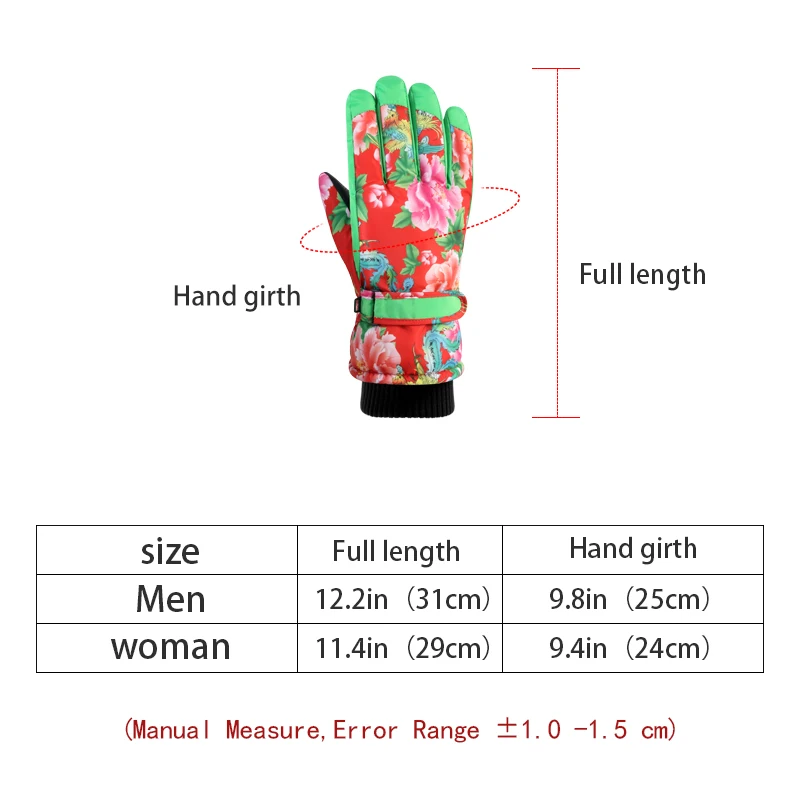 Профессиональные зимние теплые лыжные перчатки унисекс водонепроницаемые для