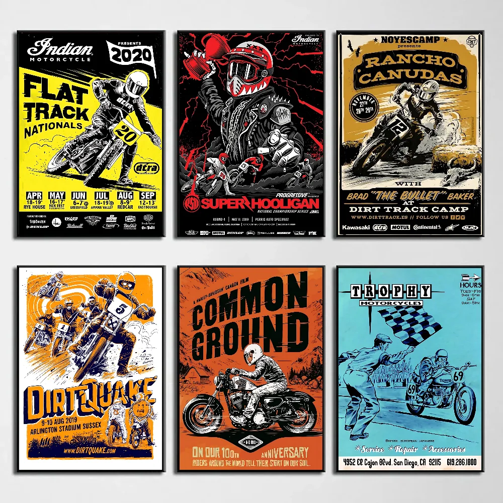 Винтажный 24-горские мотоциклетные гонки чемпионата мира постер бумажный принт