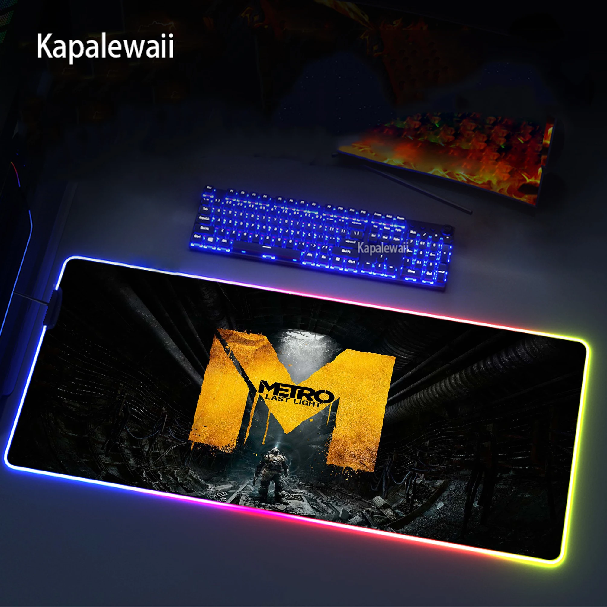 

Large Xxl 900x400mm Mouse Pad LED Lighting Desk Mause Mat Keyboard Mouse Carpet Gaming Accessories For Metro 2033 RGB Mouse Pad