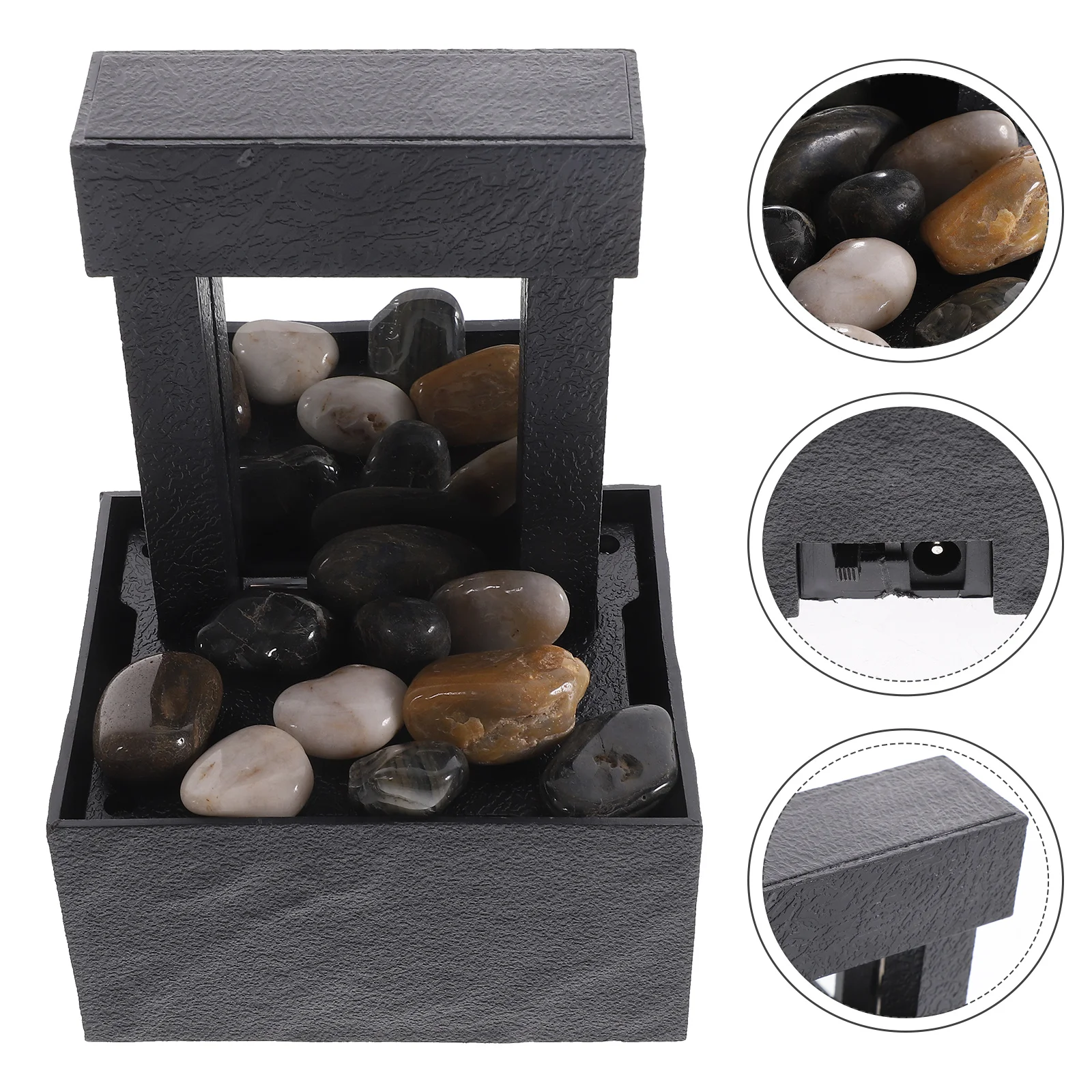 

Waterfall Fountain Mini Desk Tabletop Small Office Indoor Fountains Wheel