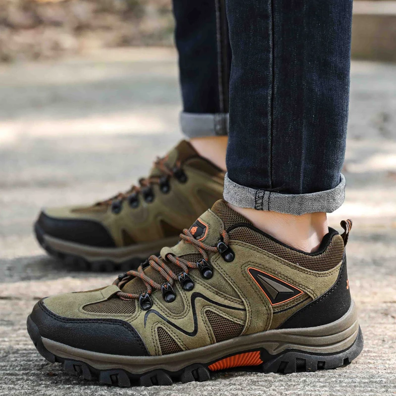 2022 New Men Mountain Hiking Shoes Spring Breathable Men Trekking Shoes Big Size 39-47 Outdoor Climbing Hiking Men Sneakers