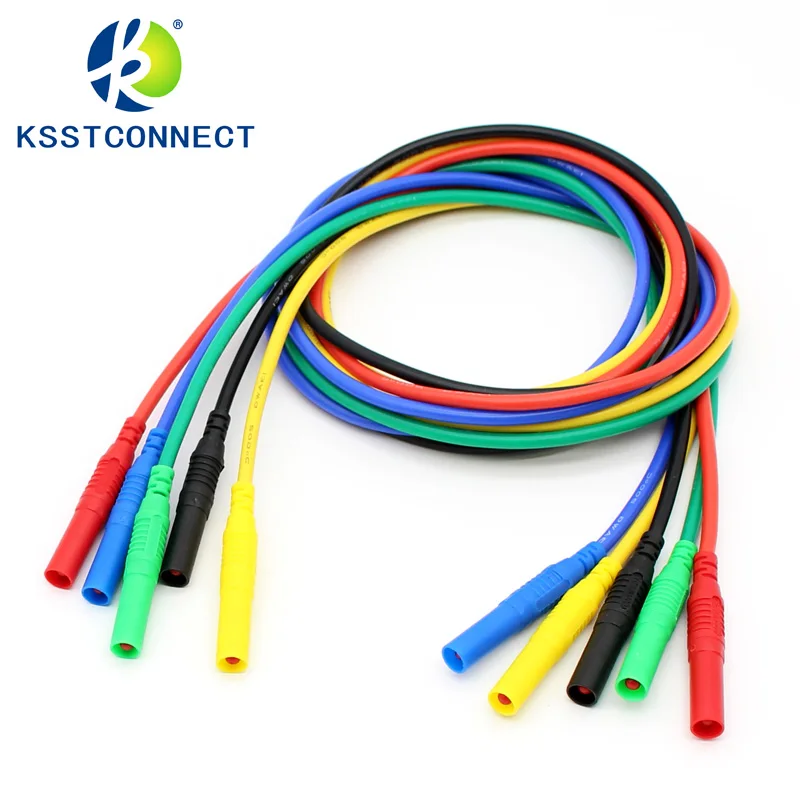 

TL320 5 шт. 5 цветов Высокое качество 13AWG гибкие силиконовые измерительные провода 4 мм прямая заглушка на обоих концах