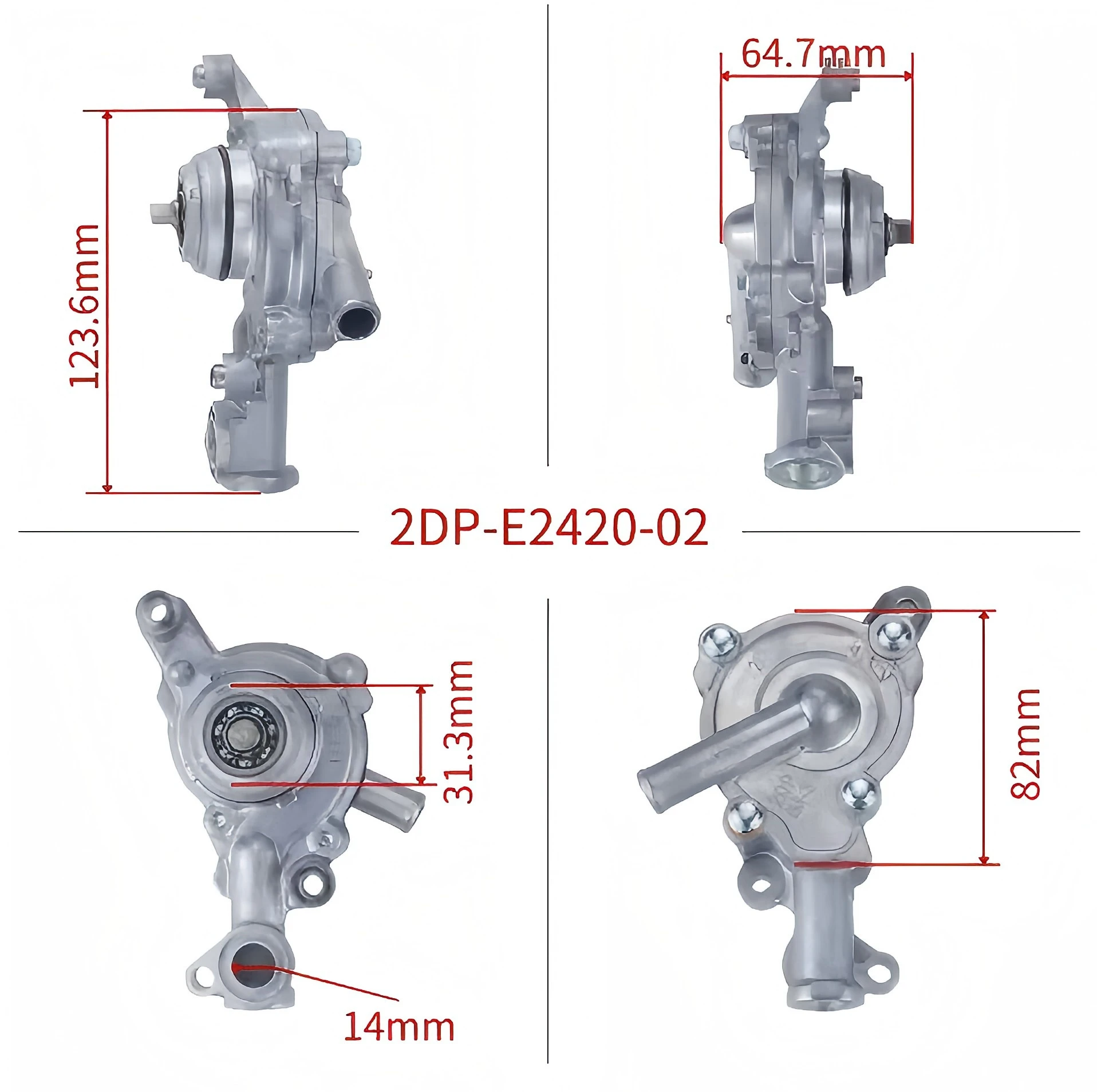 Фото Водяной насос в сборе для мотоциклов Yamaha N-MAX 155, NMAX 155 V1, Y16ZR, Aerox 155 V1, NMAX 4T, 2DP-E2420-02, для скутеров с 4-тактным двигателем №1
