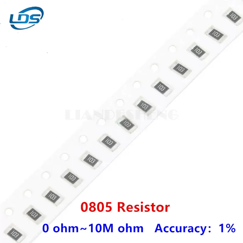 

100 шт. 0805 1% 1/8 Вт SMD чип резистор 0R ~ 10M 0 1R 10R 100R 220R 330R 470R 1K 4,7 K 10K 47K 100K 1M 10M 0 1 10 100 330 470 Ом