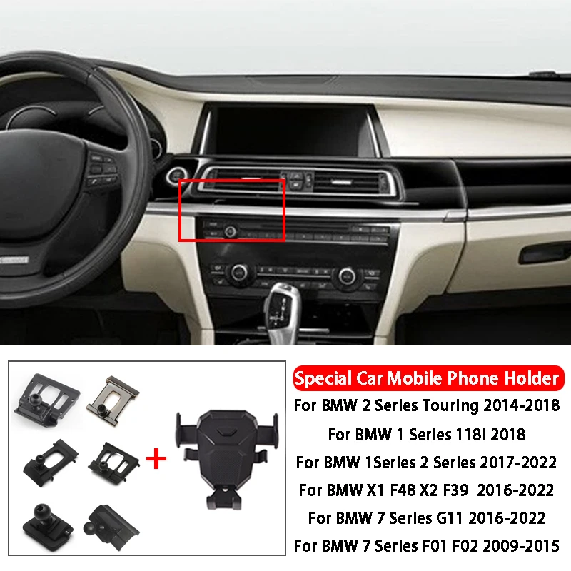 Air Vent Mount Bracket Cell Phone Holder For BMW 2 Series Touring 1 2 Series 118i X1 F48 X2 F39 7 Series G11 G01 G02 Car Styling
