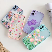 painted flower phone case for iphone 11 12 13 pro max 12mini x xr xs max se3 7 8 plus case camera protection hard cover fundas