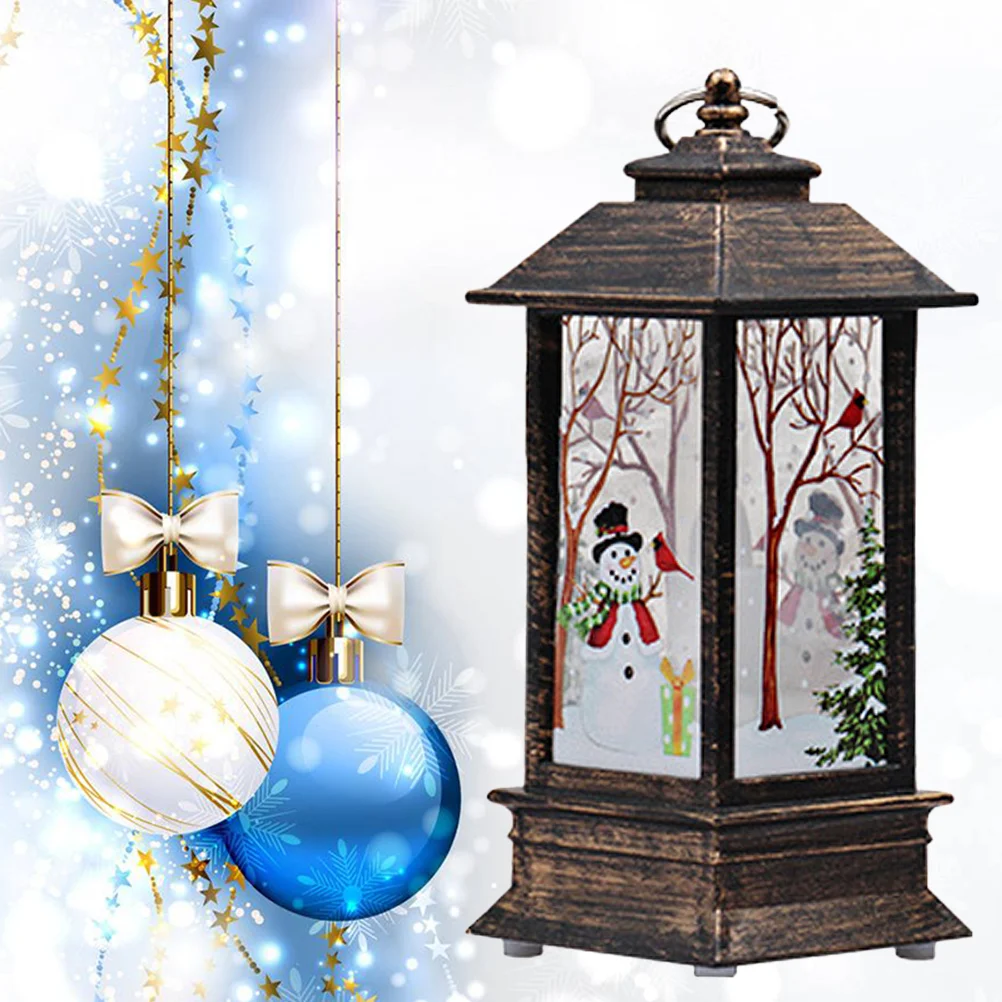 

Lantern Christmaslanterns Globe Snowindoor Led Powered Lighted Decorative Snowman Glittering Decor Hanging Decorations