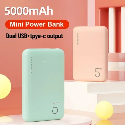 Power Bank 5000 мАч Ultra Silm Внешняя полимерная батарея Портативное зарядное устройство для телефона Type C Power Bank для iPhone Xiaomi Mi Power Bank