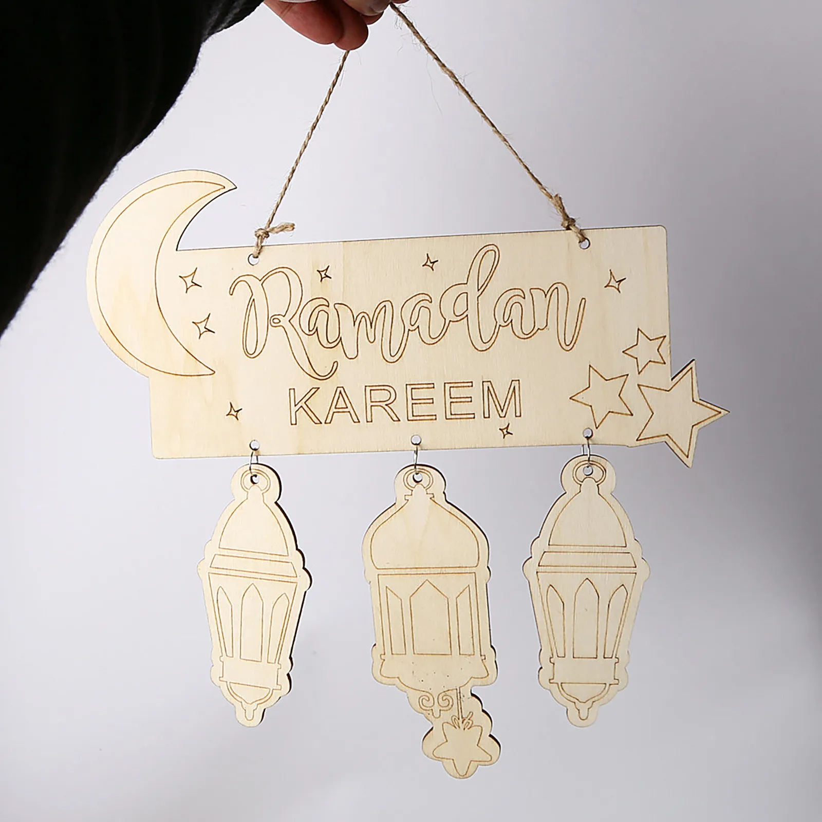 

Eid Mubarak Рамадан подвесное украшение для дома двери окна Деревянные Подвески Украшения для Рамадана 2023 Eid мусульманские подарки