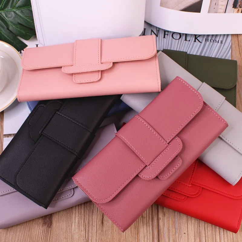 New Women Pu Leather Wallets Long Hasp Purses Multifunction Large Capacity Purse Female Card Holders Portable Clutch for Girls