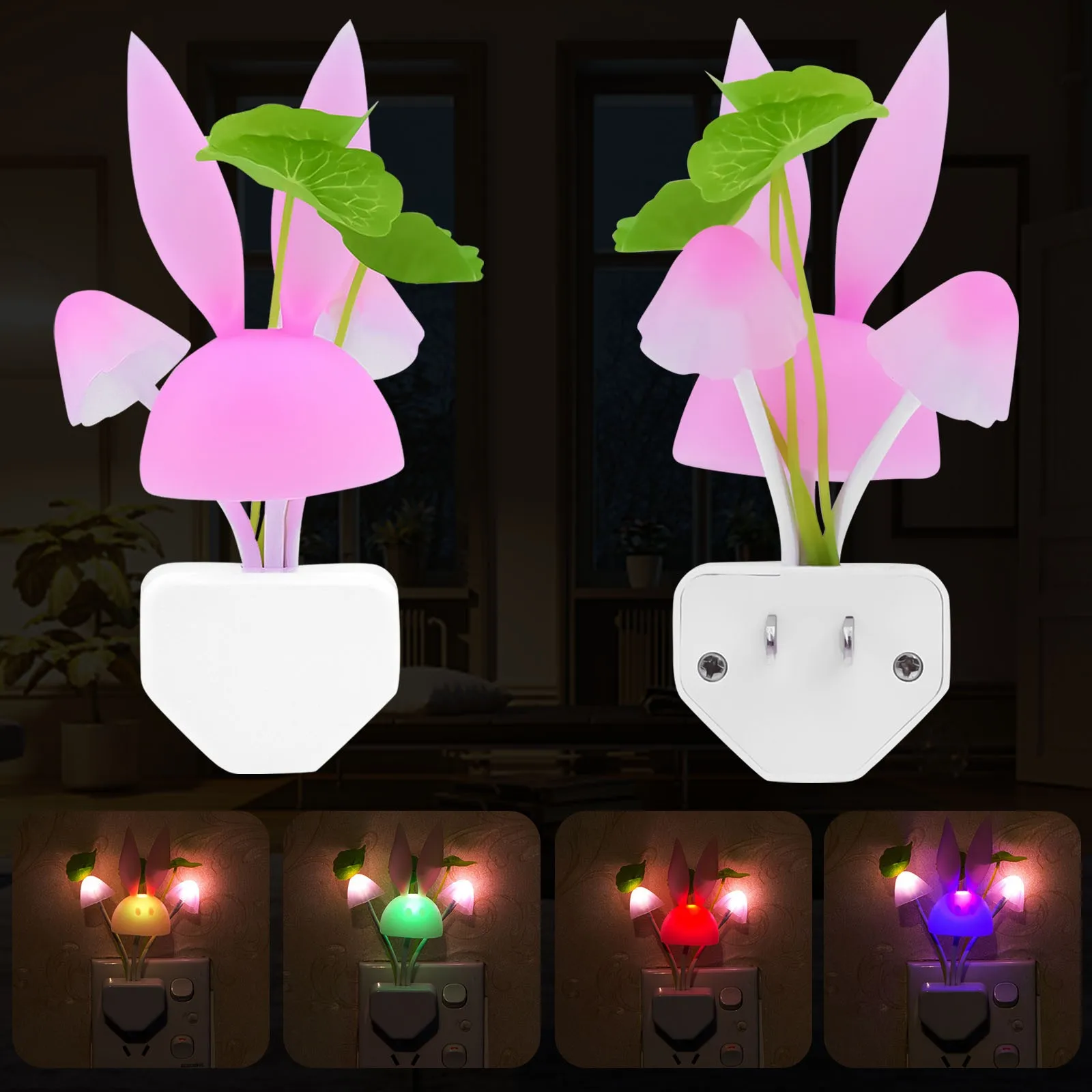 

Novelty Night Light Eu & Us Plug Induction Dream Mushroom Fungus Luminaria Lamp 220v 3 Led Mushroom Lamp Led Night Lights