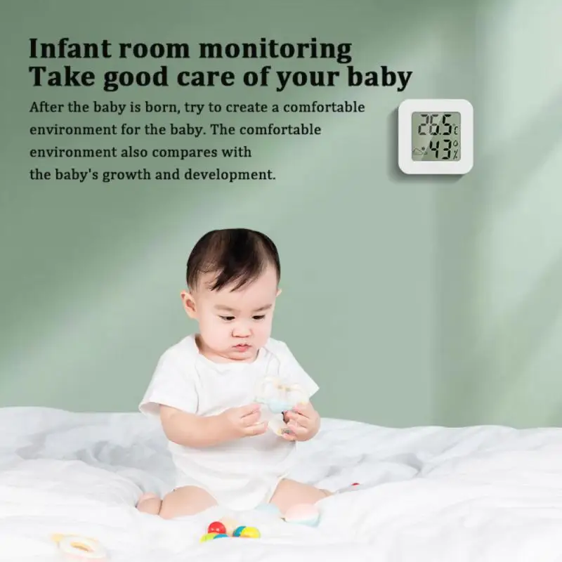

White Gauge Temperature Humidity Meter Mini Indoor Thermometer Smart Home Hygrometer Lcd Digital Room
