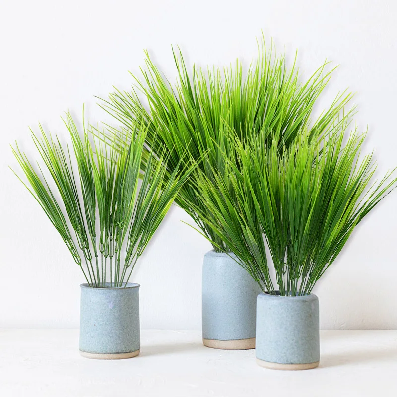 

40cm Artificial Plant Plastic Seedling Grass Simulation Flower Fake Bouquet Floral Arrangement Home Garden Wedding Decoration