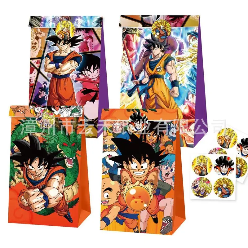 Фото Набор из 12/24 фигурок Dragon Ball: Сон Гоку, Вегета, Вегетто, в подарочных пакетах-конфетницах, мультяшные пакеты для упаковки подарков на день рождения для детей №1