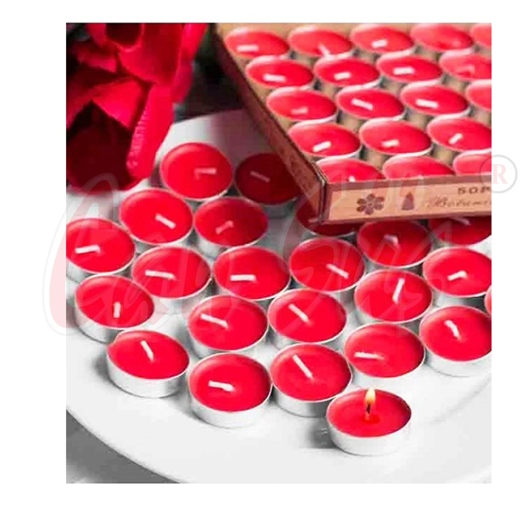 

Mini Round Candle 50 Pcs-Red Ergonomic Design Practical Products